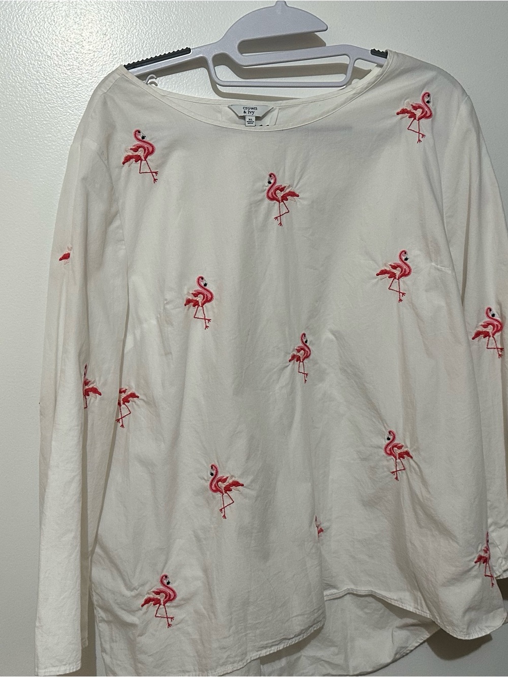 crown & ivy White Crew Neck Top